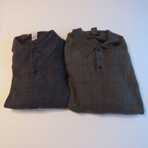 Men's 2 Sweater Bundle Geoffrey Beene Dark Gray & Docker's Dark Green Size Large